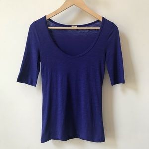 J.Crew Heathered Blue Shirt Size XXS